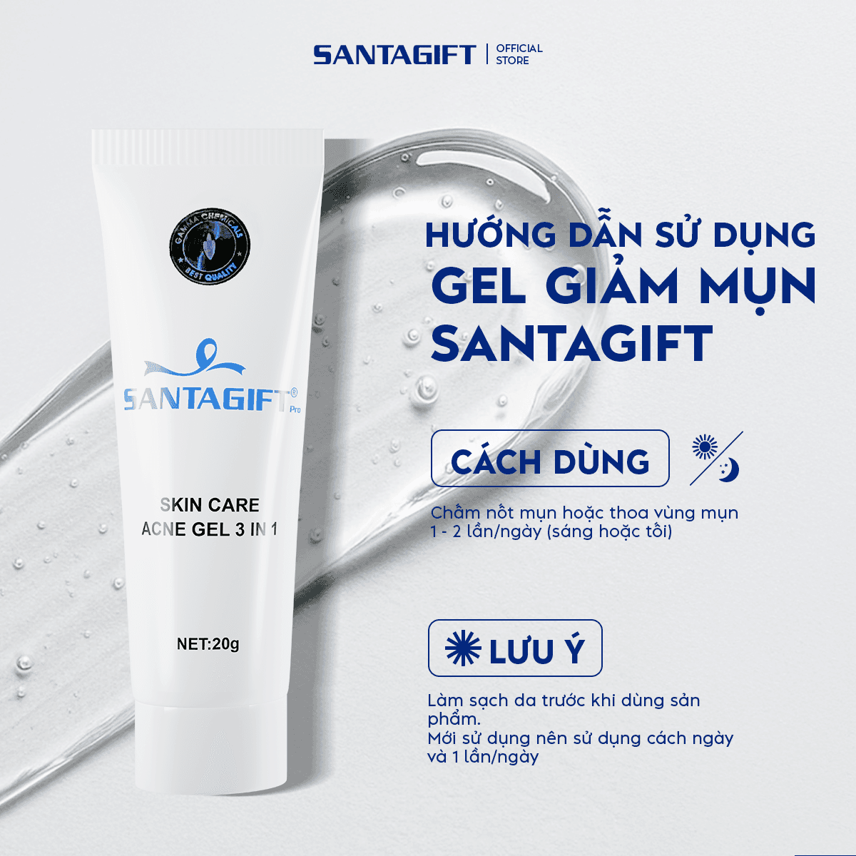 Combo 2 Gel Hỗ Trợ Giảm Mụn Santagift