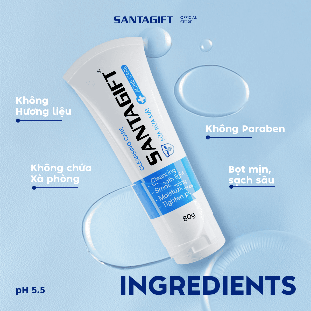 Combo 2 Sữa Rửa Mặt Santagift