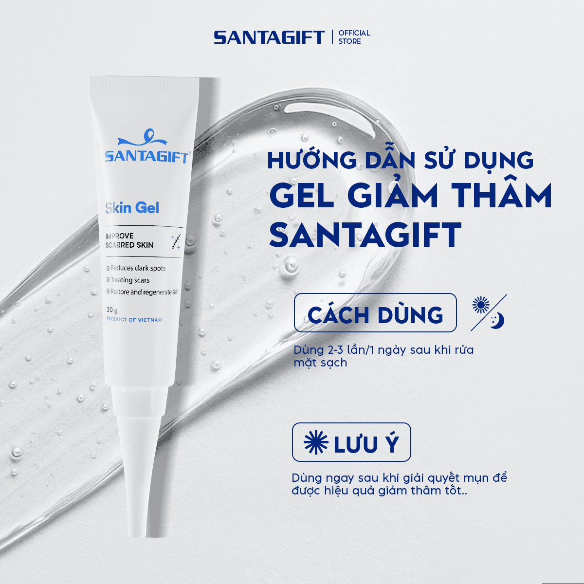 Combo Sữa Rửa Mặt & Gel Giảm Thâm Santagift